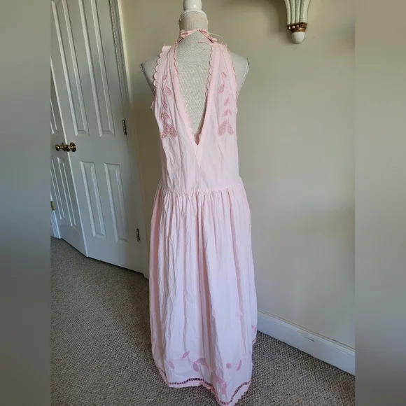 Anthropologie Stella Nova Embroidered Anglaise Maxi Cotton Dress - Picture 7 of 11